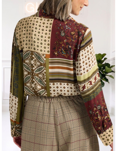 Camicia Donna Fantasia Patchwork Multicolor | Elena Mirò