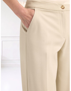 Pantalone Palazzo a Gamba Ampia Avorio - Elena Mirò