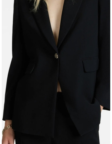 Blazer Monobottone con Bottone Gioiello Nero | Elena Mirò