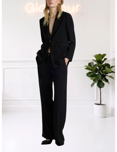 Blazer Monobottone con Bottone Gioiello Nero | Elena Mirò