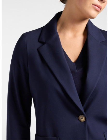 Blazer Monopetto con Tasche Applicate Blu | Elena Mirò