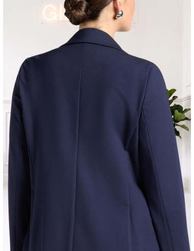 Blazer Monopetto con Tasche Applicate Blu | Elena Mirò