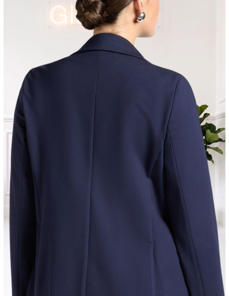 Blazer Monopetto con Tasche Applicate Blu | Elena Mirò