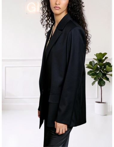 Giacca Doppiopetto Oversize Nero | Two Way