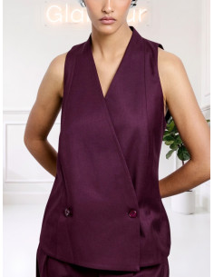 Gilet Doppiopetto Burgundy Donna | Two Way