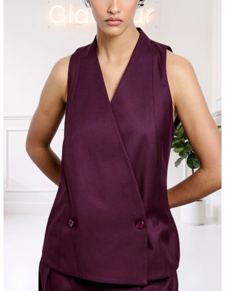 Gilet Doppiopetto Burgundy Donna | Two Way