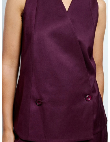 Gilet Doppiopetto Burgundy Donna | Two Way