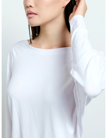 Maglia con Scollo Ampio Bianco | Two Way
