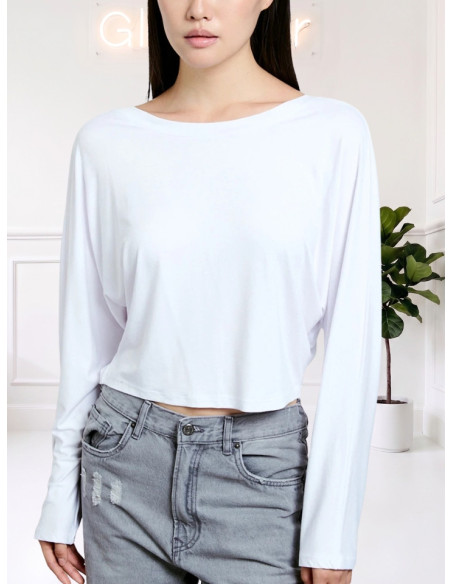 Maglia con Scollo Ampio Bianco | Two Way