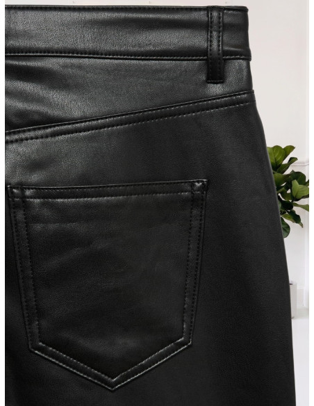 Pantalone wide similpelle nero 10310878