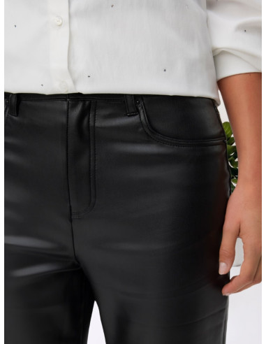 Pantalone wide similpelle nero 10310878