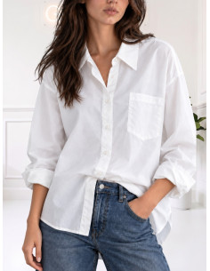 Camicia basic taschino BIANCO w26c052