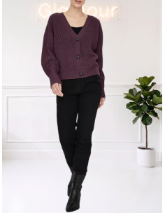 Cardigan bottoni tartarugati bordeaux