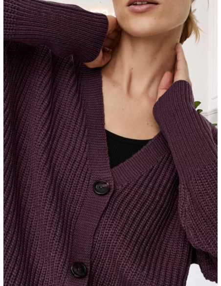 Cardigan bottoni tartarugati bordeaux