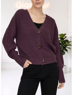 Cardigan bottoni tartarugati bordeaux
