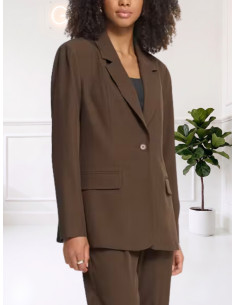 Blazer Lungo Monopetto Moro | ICHI