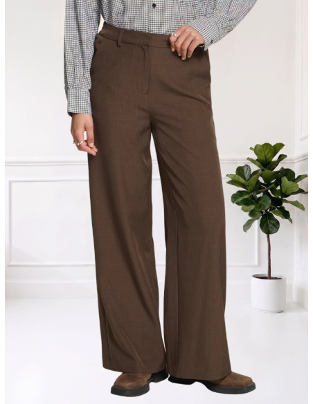 Pantalone Wide Leg con Elastico Moro | ICHI