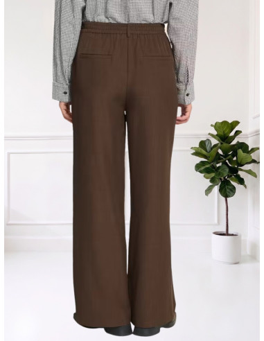 Pantalone Wide Leg con Elastico Moro | ICHI
