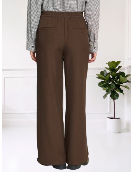 Pantalone Wide Leg con Elastico Moro | ICHI