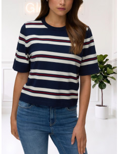 Pullover oversize donna blu manica corta Vero Moda