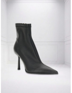 Tronchetto donna elasticizzato nero con tacco a spillo -...