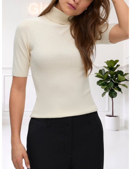 Pullover manica corta a coste strette BIRCH 10352093