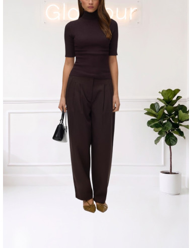 Pullover manica corta a coste strette CHOCOLATE TORTE 10352093