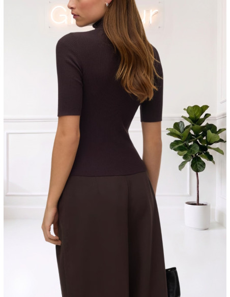 Pullover manica corta a coste strette CHOCOLATE TORTE 10352093