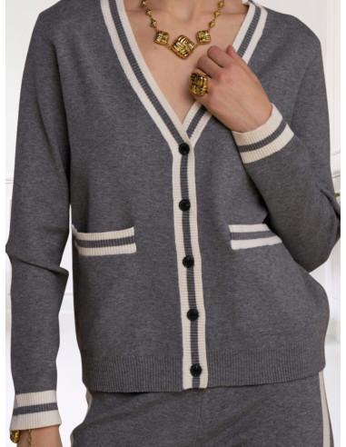 Cardigan No Secret Tennis Grigio Donna – 263NS262