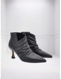 Tronchetto Arricciato Cut-Out Nero - Miabelle
