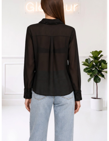 Camicia Nera Donna No Secret con Strass – 263NS222