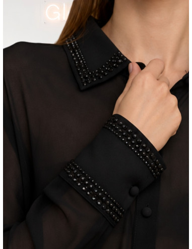 Camicia Nera Donna No Secret con Strass – 263NS222