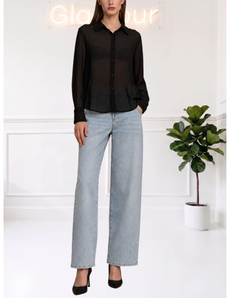 Camicia Nera Donna No Secret con Strass – 263NS222