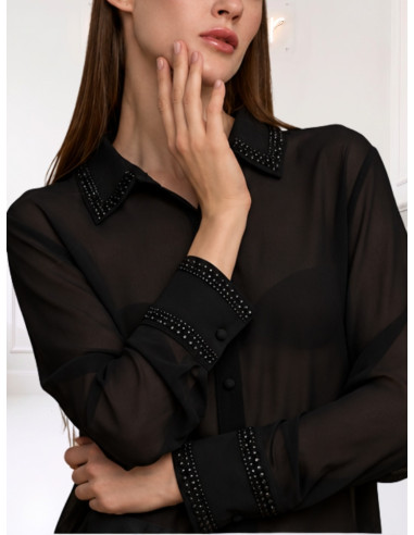 Camicia Nera Donna No Secret con Strass – 263NS222