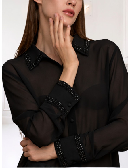 Camicia Nera Donna No Secret con Strass – 263NS222