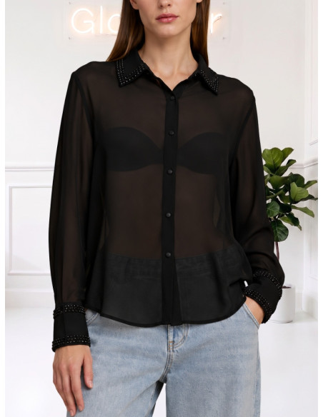 Camicia Nera Donna No Secret con Strass – 263NS222