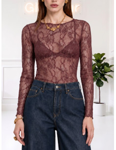 Maglia Pizzo Vino No Secret Donna – 263NS135