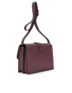 Borsa a tracolla in effetto saffiano con fibbia BORDEAUX