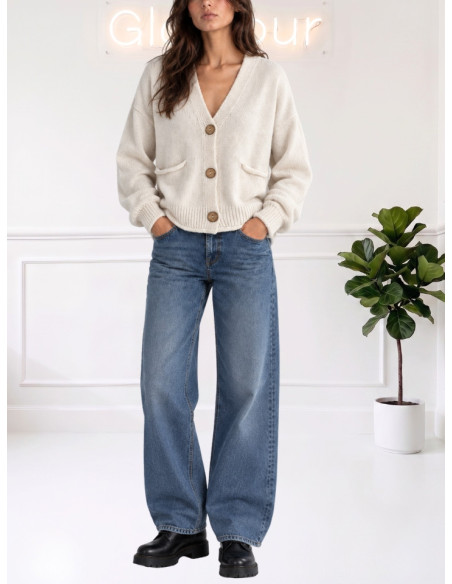 Cardigan bottoni legno LATTE 535310624