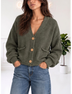 Cardigan bottoni legno MILITARE 535310624