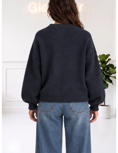 Cardigan bottoni legno BLU 5353310624