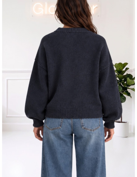 Cardigan bottoni legno BLU 5353310624