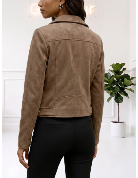 Chiodo in eco alcantara FANGO