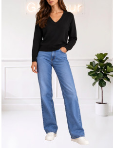 Maglioncino Basic con Scollo a V Nero - Vero Moda