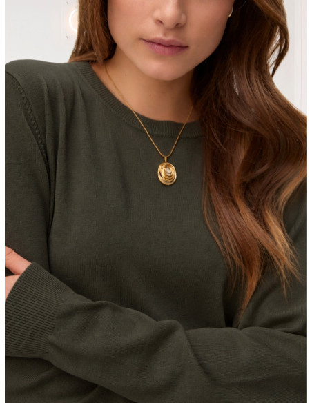 Maglioncino Donna Verde Militare Girocollo | Vero Moda