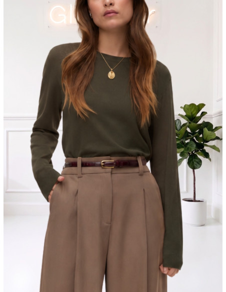 Maglioncino Donna Verde Militare Girocollo | Vero Moda