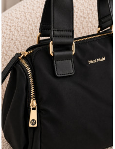 Borsa Bauletto in Nylon Nero con Zip Dorate - Mimi-Muà