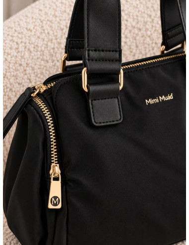 Borsa a bauletto in nylon NERO