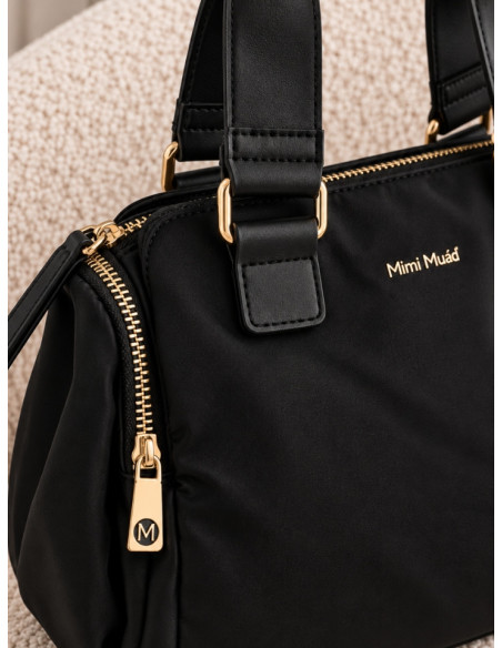 Borsa Bauletto in Nylon Nero con Zip | Mimi-Muà
