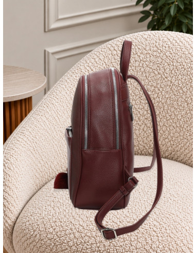 Zaino con charm e cuore PRUGNA